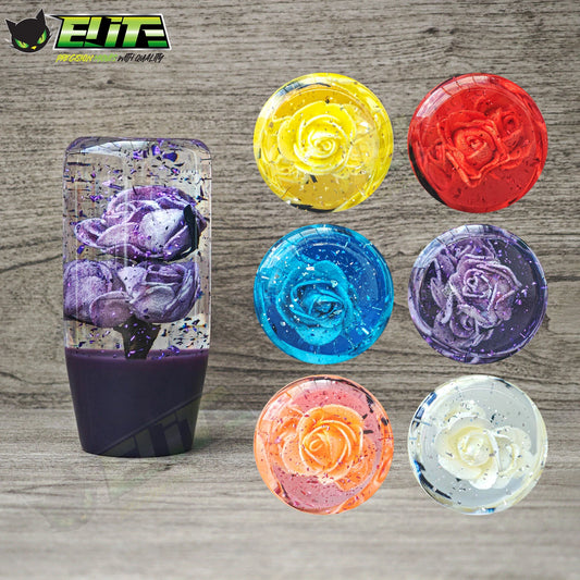 JDM 10CM Rose Flower Glitter Gear Shift Knob Universal Car Manual Gear Stick Shifter Head Car Accessories