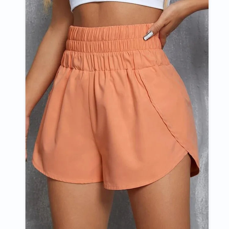 High Waisted Running Yoga Shorts for Women Quick Dry Light weight Liner High Split Athletic Gym Workout Shorts