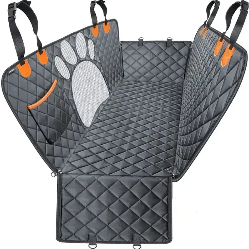 Waterproof Dog Car Seat Cover for Back Seat Dog Car Hammock with Visual Mesh Window and Side Zipper Car Seat & Door Protection