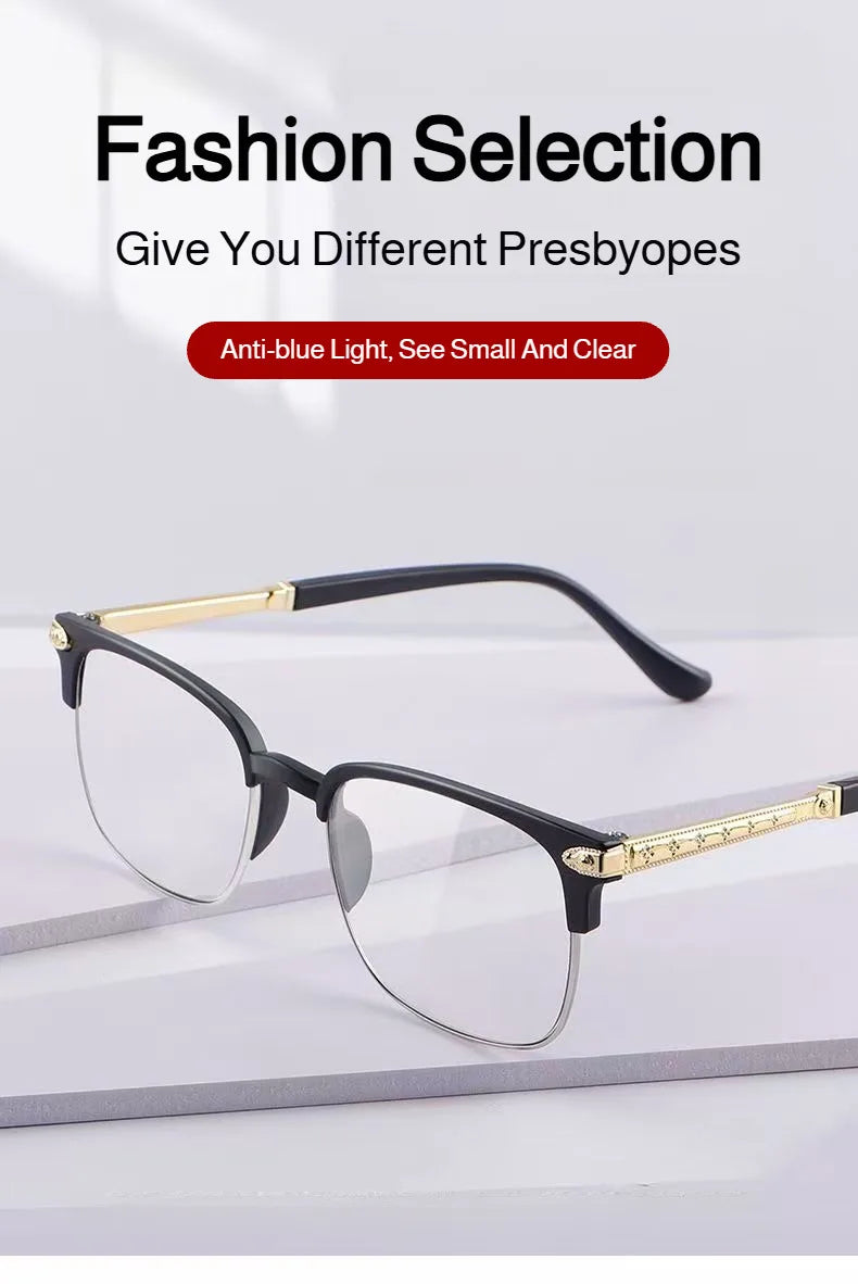 Smart Reading Glasses With Smart Zoom Bifocal HD Blue Light Blocking For Seniors Elderly Reading Watching  Daily Use