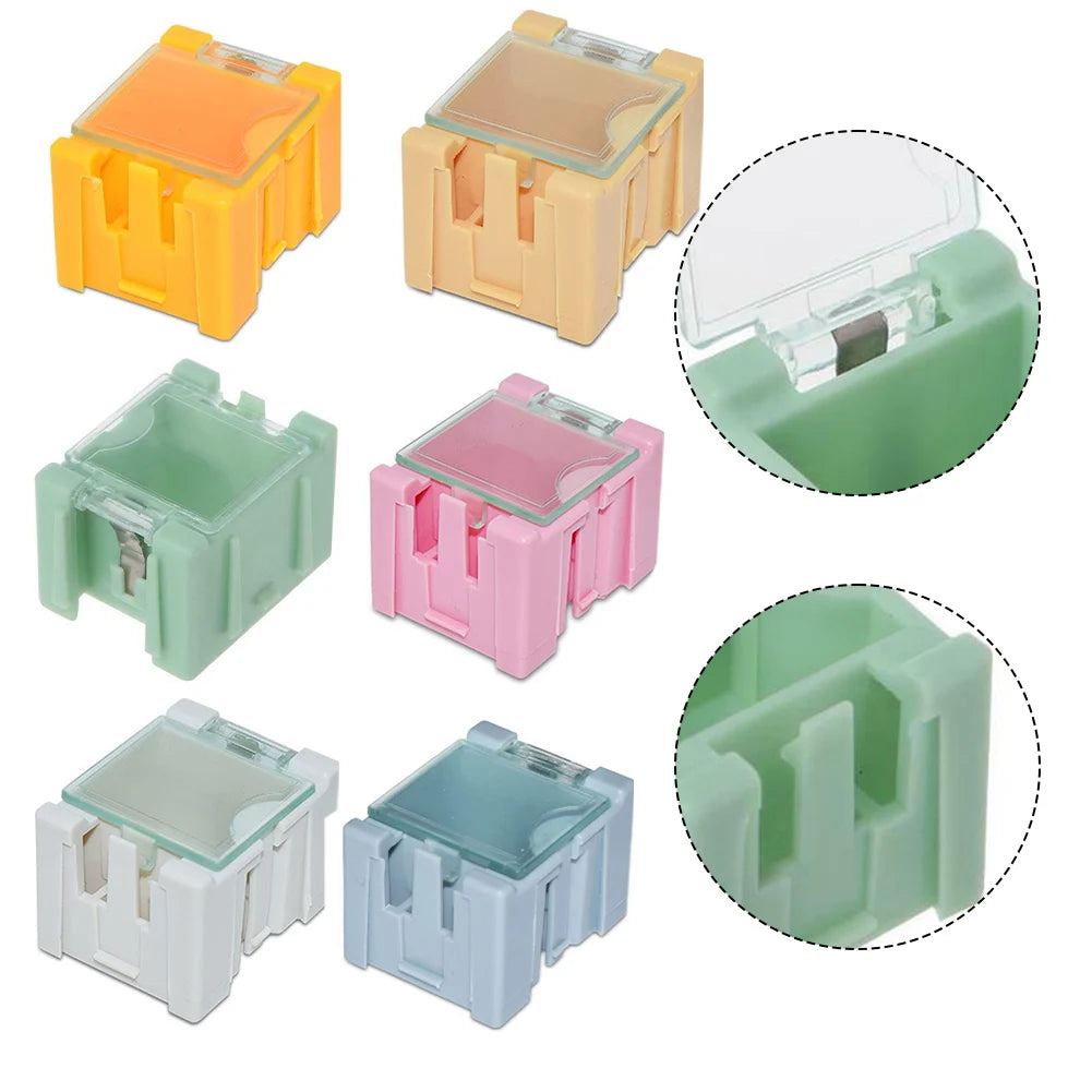 10pcs Electronic Component Container Cases Mini Storage Boxes Kit Plastic Mini Tool Box For Chip Screws Nuts 31.5x21.5x25mm