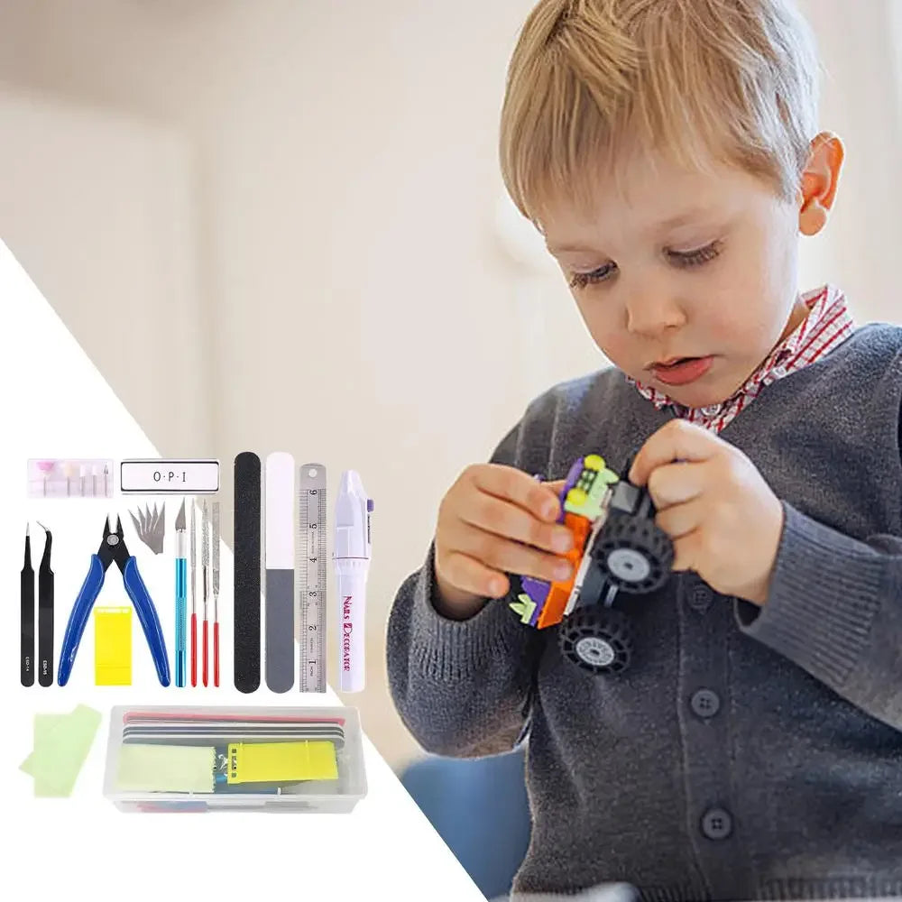 Model Tool Kit 9/24 Pieces Miniature Tools Model Kit Modeling Tools Model Kits With Box For Buildings Airplanes Cars Robots