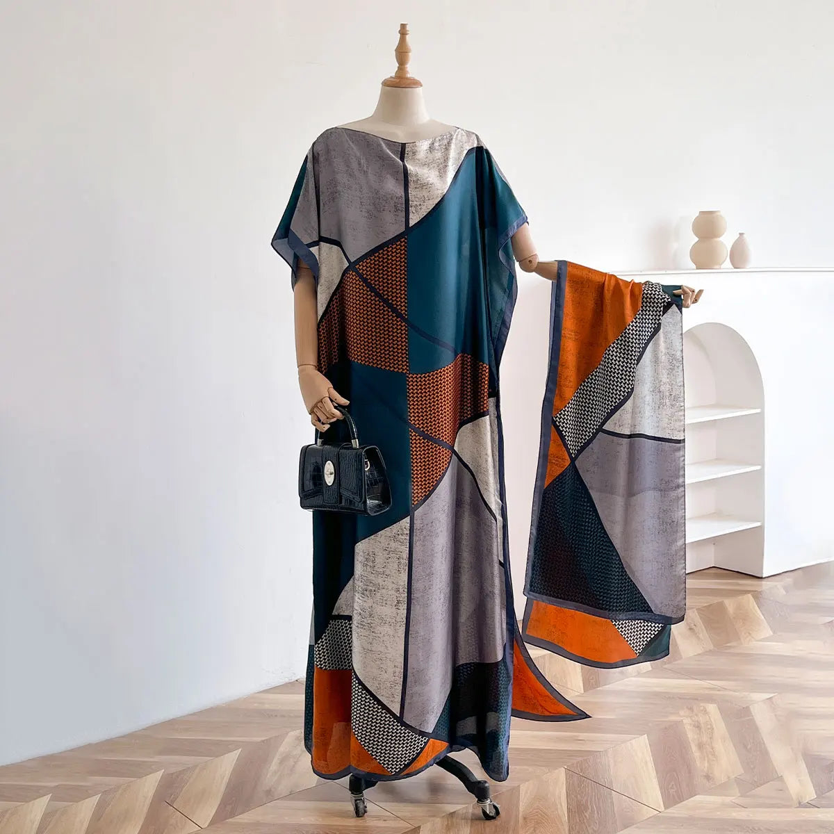 Summer Beach New Fashion African Dresses For Women Elegant Printed Muslim Lady Long Hijab Kaftan Dress Oversize Kuwait Abaya