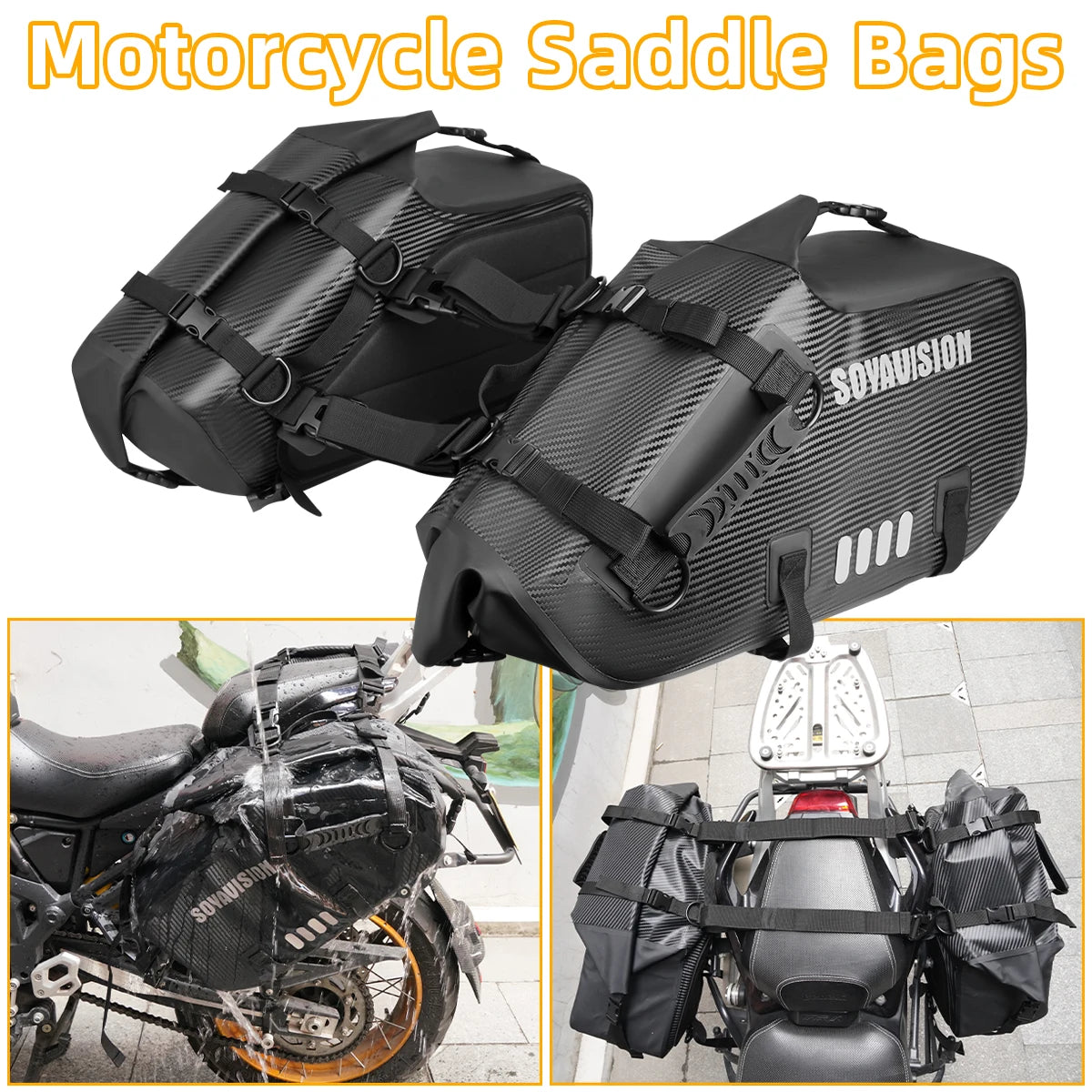 Waterproof Motorcycle Bag 18L 28L 48L Motorcycle Saddle Side Bag Large Capacity Universal Fit Motorcycle Pannier Bag