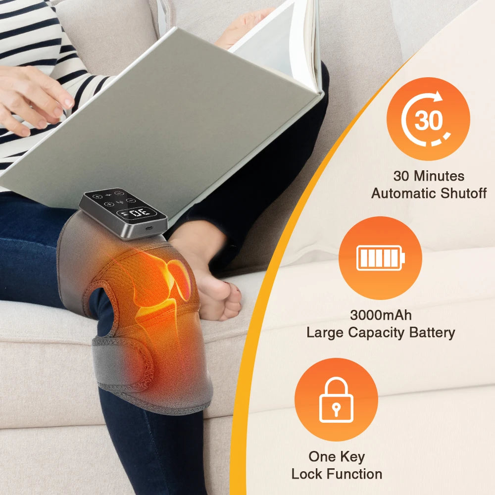Heating Massage Knee Pad Shoulder Elbow Smart Vibration Hot Compress Protemote Blood Circulation Muscle Relax Joint Massager