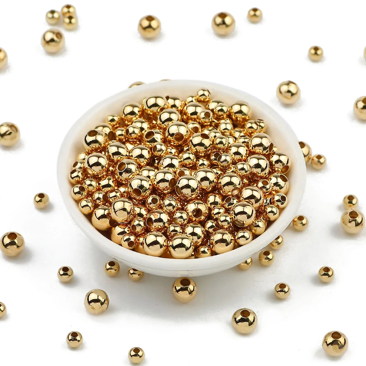 30~1000Pcs 2/3/4/5/6/8MM Gold-plated Metal Round Iron Washer Loose Beads For Jewelry Making Bracelet Necklace Accessories DIY