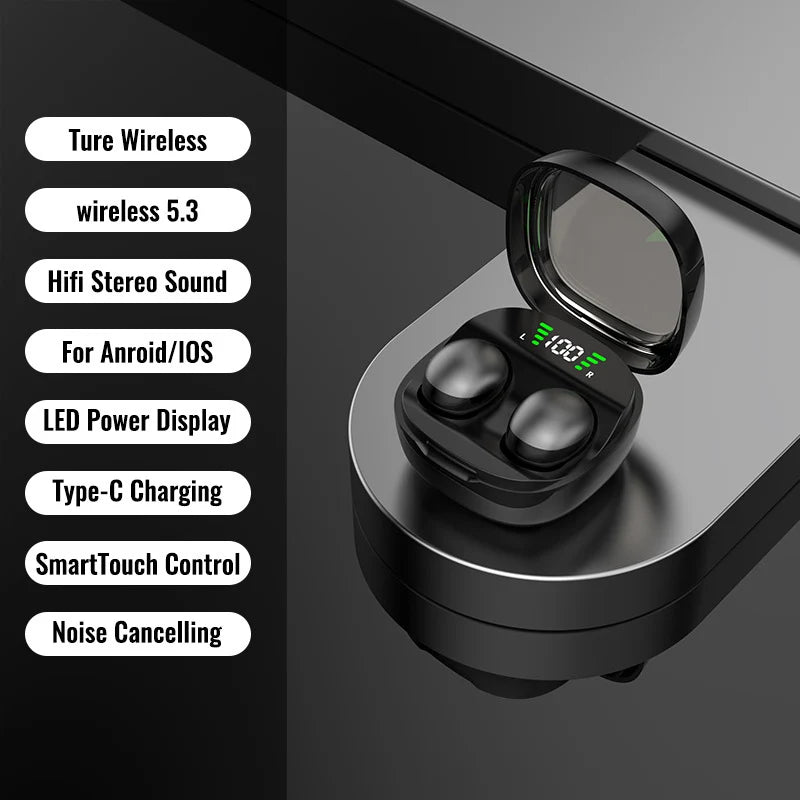 Mini Invisible Earphones Bluetooth 5.3 Headphones HiFi Stereo Wireless Headsets Noise Reduction Earbuds for Xiaomi Huawei