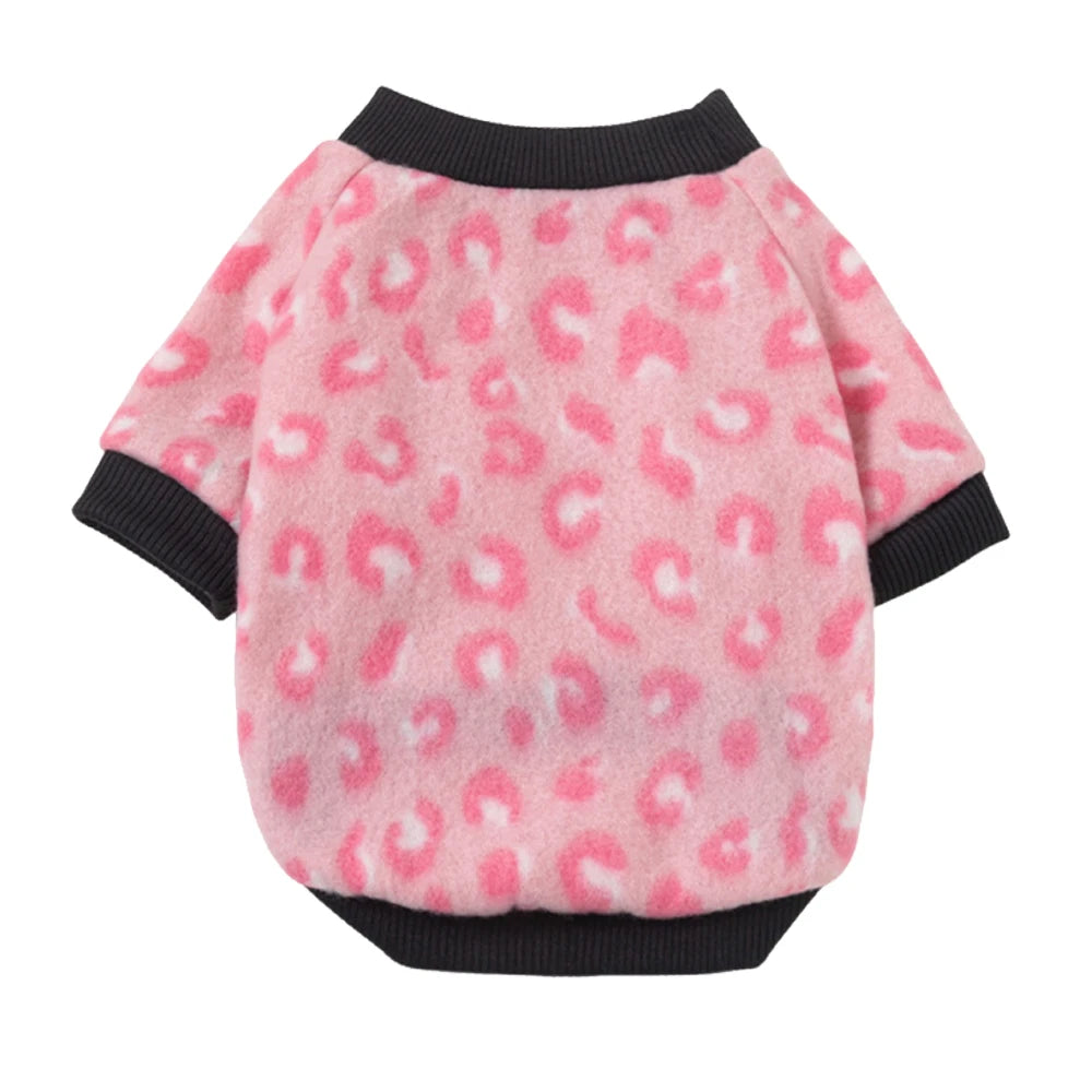 Warm Fleece Pet Pullover Sweater for Cats And Small Dogs Autumn Winter Cat Puppy Clothes Cute Printed Kitten Costume Outfits