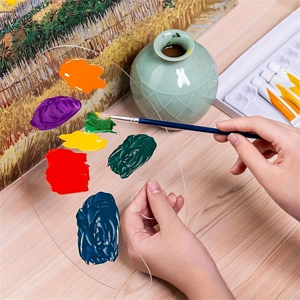 6pcs Small Acrylic Palette Set, Transparent Paint Mixing Tray with Holes, Nail Art & Makeup Palette, Foundation Blending