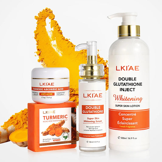 AILKE Whitening and Acne Removal Skin Care Set, With Glutathione, Vitamin C, Aloe Vera, Moisturizes, Evens Skin Tone