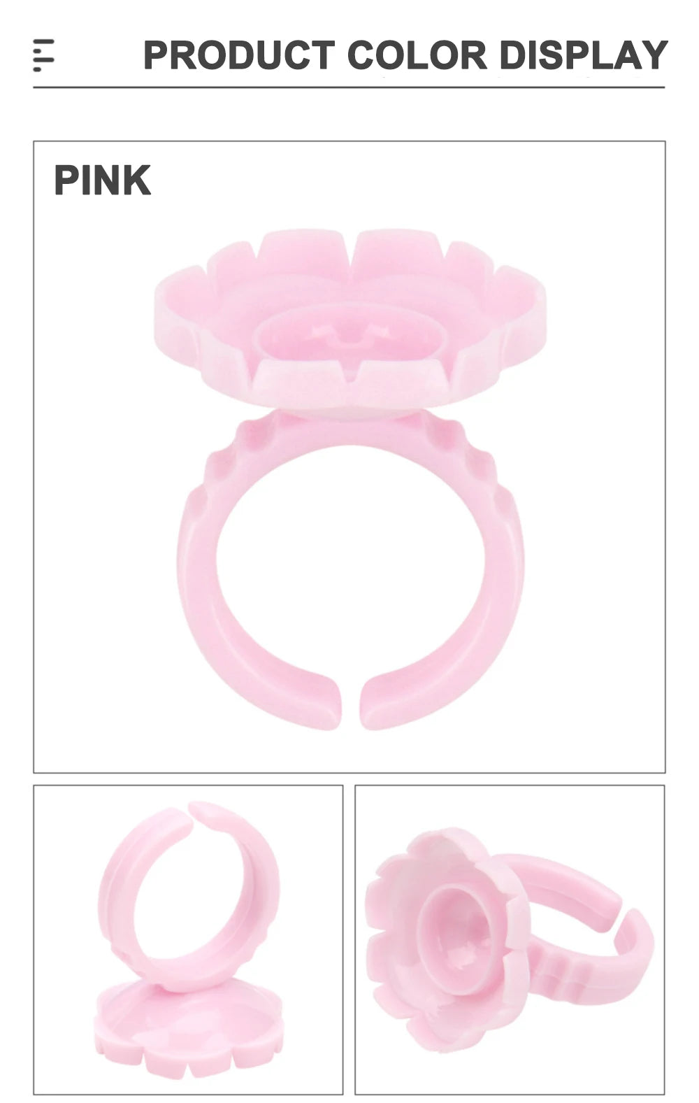 AILEISHI 100Pcs Disposable Eyelash Glue Fan Cup Rings Holder Container Tattoo Pigment Eyelash Extension Tools Lash Supplies