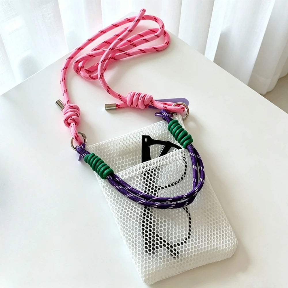 Women Handbags Female Summer Mesh Shoulder Bags Large Capacity Crossbody Bags Outdoor Beach for Women Portable Phone Purse