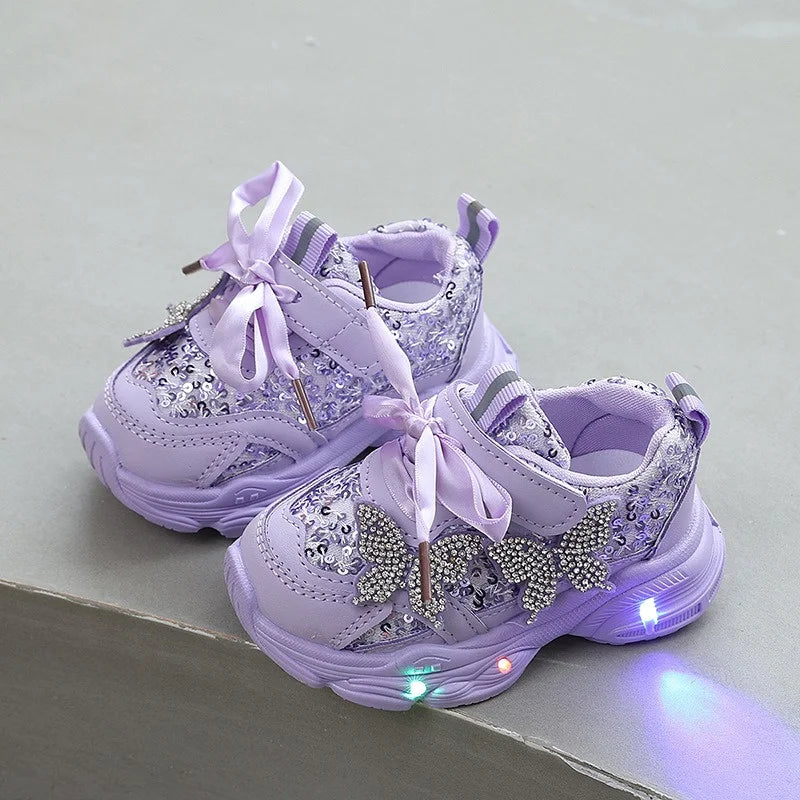 2026 New Girls Soft Sole Non-Slip Shoes Cute Princess Casual Sneakers Lightweight Sport Shoes for Toddler Little Girls Spring