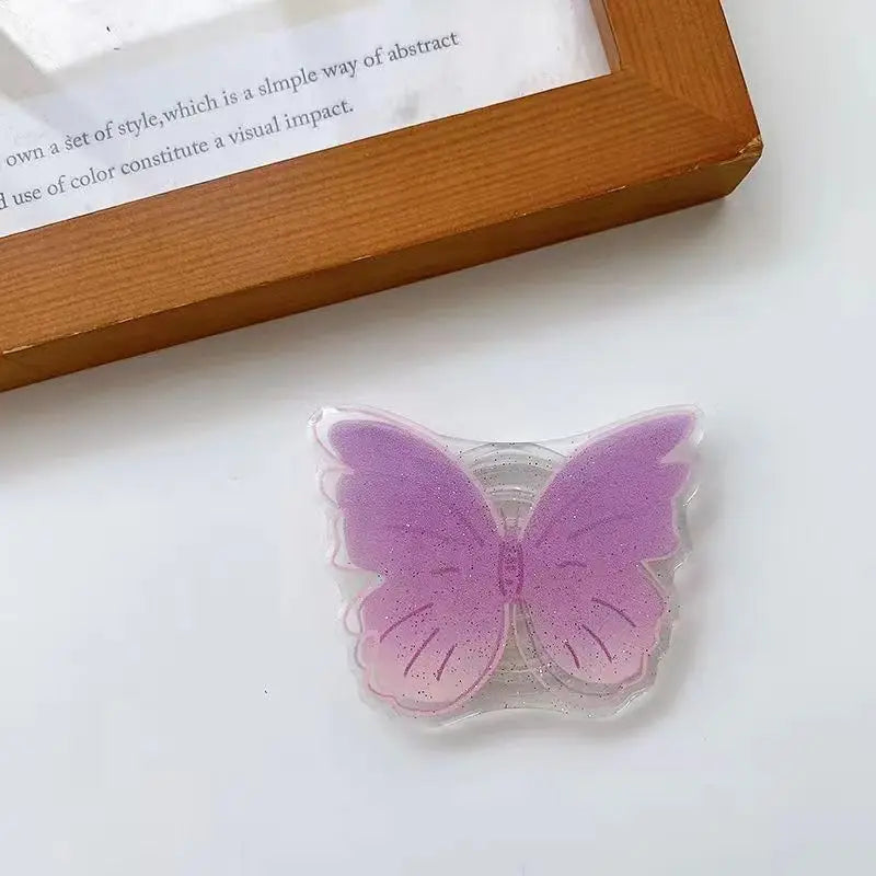 Cute Butterfly Phone Grip Tok Griptok  Holder Ring For iPhone 16 Universal Accessories Lovely Bowknot Phone Stand Bracket Socket