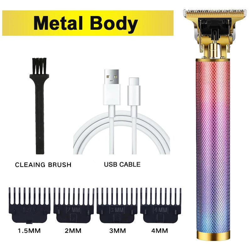 Professional Hair Trimmer Zero Gapped T-Blade Trimmer Cordless Rechargeable Edgers Clippers Electric Beard Trimmer Shaver