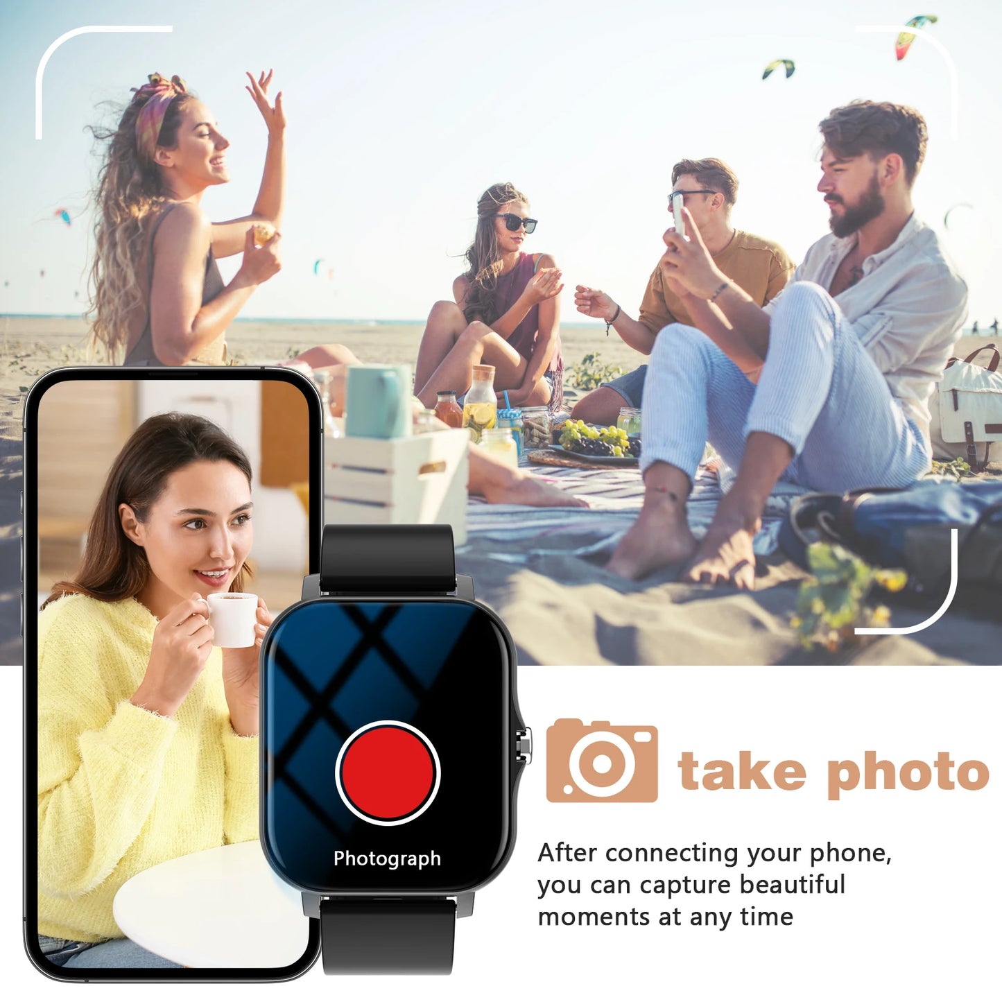 Smart watch, message display, multi-sport mode, step counting/sports tracking, multi-function sports watch