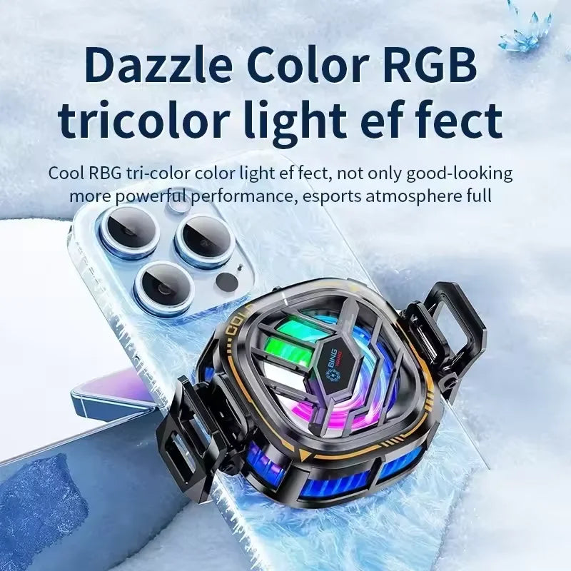 New X76A Magnetic Display Phones Cooler Back-Clip 2 in 1 Game Cooler Semiconductor Fast Phone Cooling Fan for IOS Android Phone