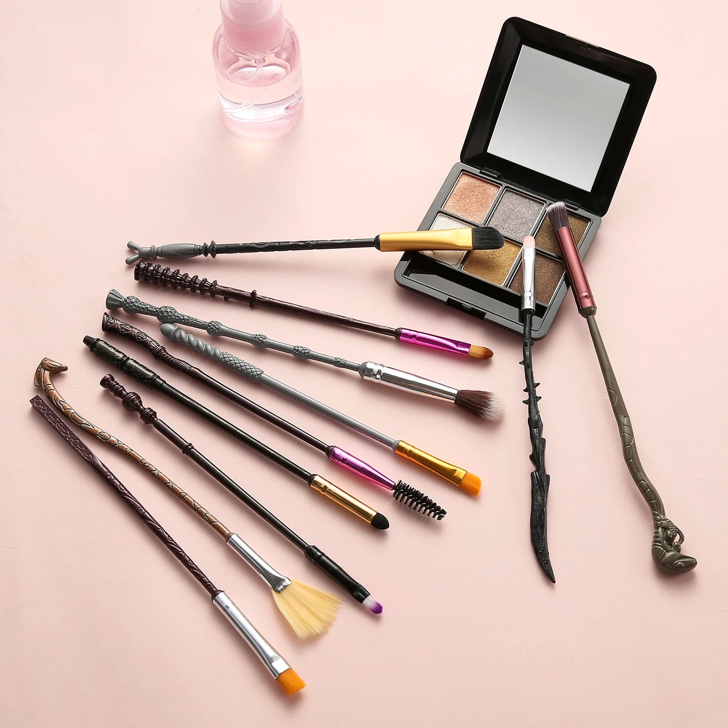 11pcs Harry Potter Series Wand Makeup Brush Set Vintage Metal Makeup Brush Eyeshadow Brush Birthday Party Gift Professional Eye