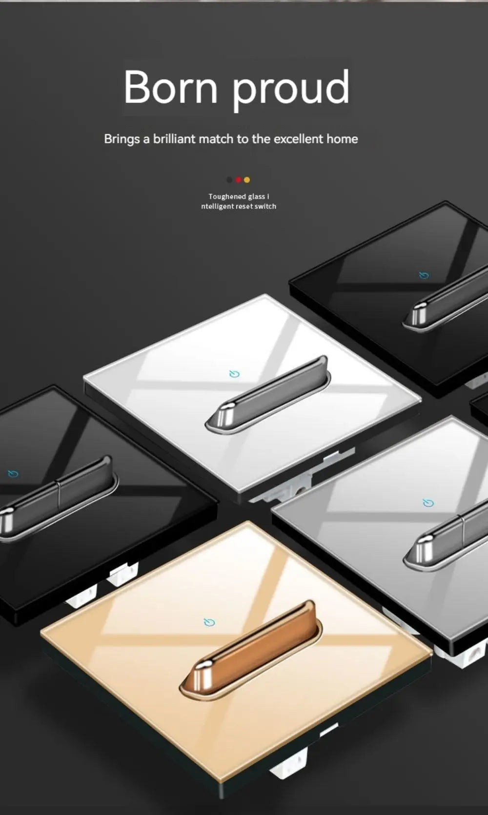 Glass Panel Wall Switch LED European 16a Socket Retro Toggle Light Switch EU UK Standard 2way Socket 1-4gang USB Home Decoration