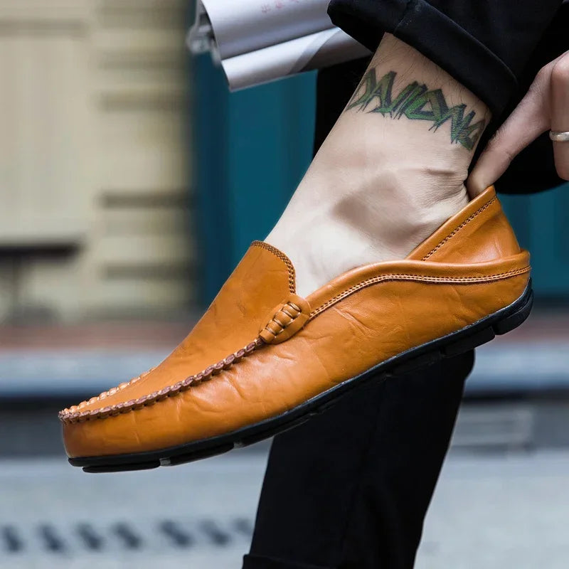 Men Shoes Casual Leather Mens Loafers Moccasins Designer Slip on Boat Shoes High Quality Chaussure Homme