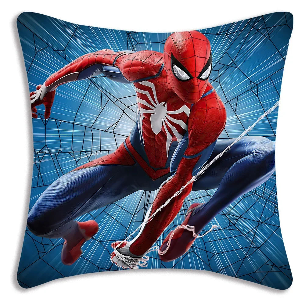 Black White Cool Pillow Covers Sofa Decorative Home HOT Marvels Spiders Man Double-sided Printing Short Plush Cute Cushion Cover