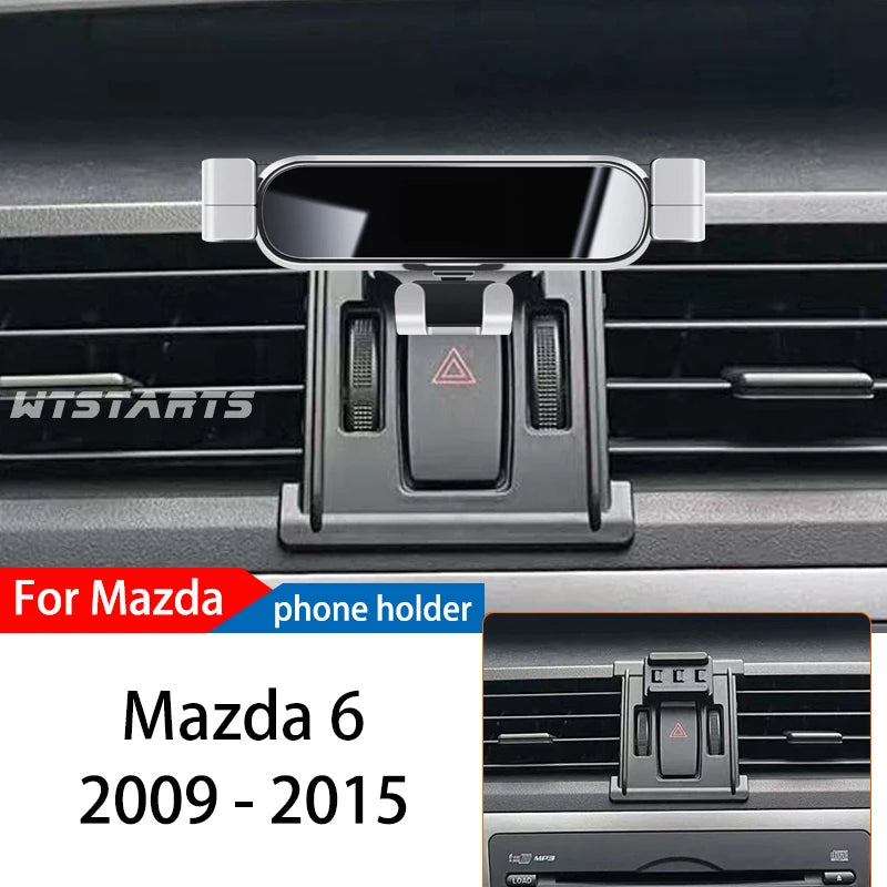 Car Phone Holder For Mazda 6 2004-2015 GPS Special Gravity Navigation Mobile Bracket 360 Degree Rotating Bracket Accessories