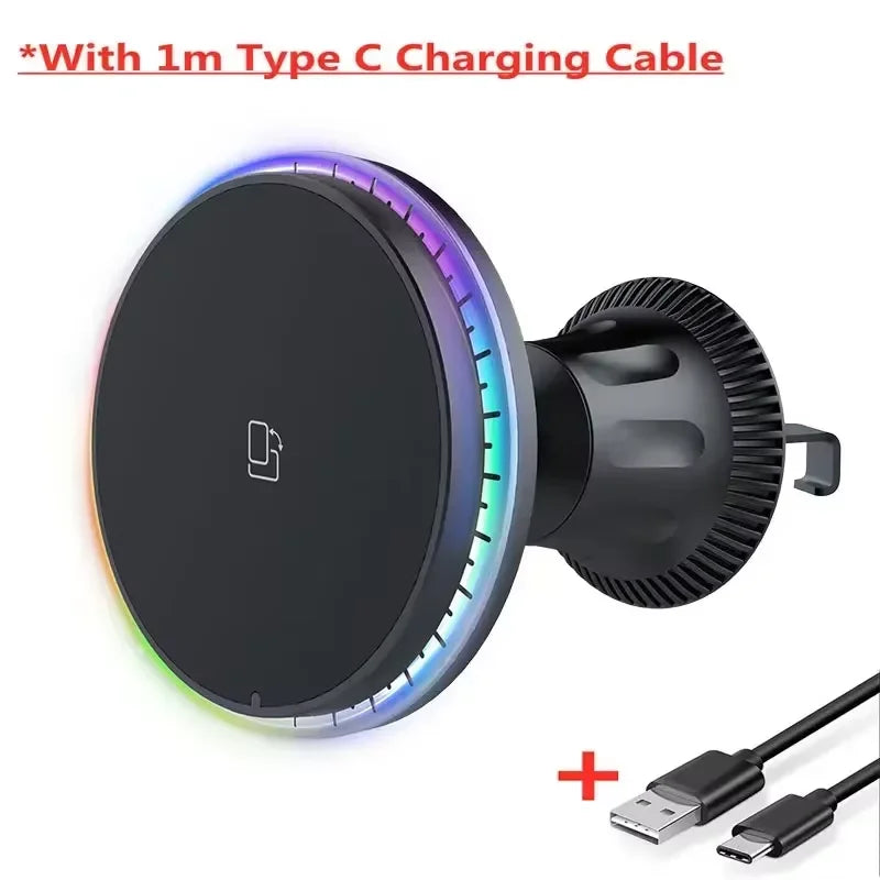 15W Fast Charging Strong Magnetic Phone Holder for Car, Wireless Car Charger Compatible for iPhone 16 Pro Max 15 14 13 12