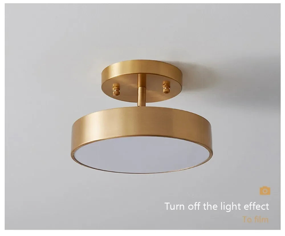 Modern LED Ceiling Light Aisle Lighting Lamps Corridor Stairs Balcony Corner Round Black Copper LED Home Decor Fixtures Lustre