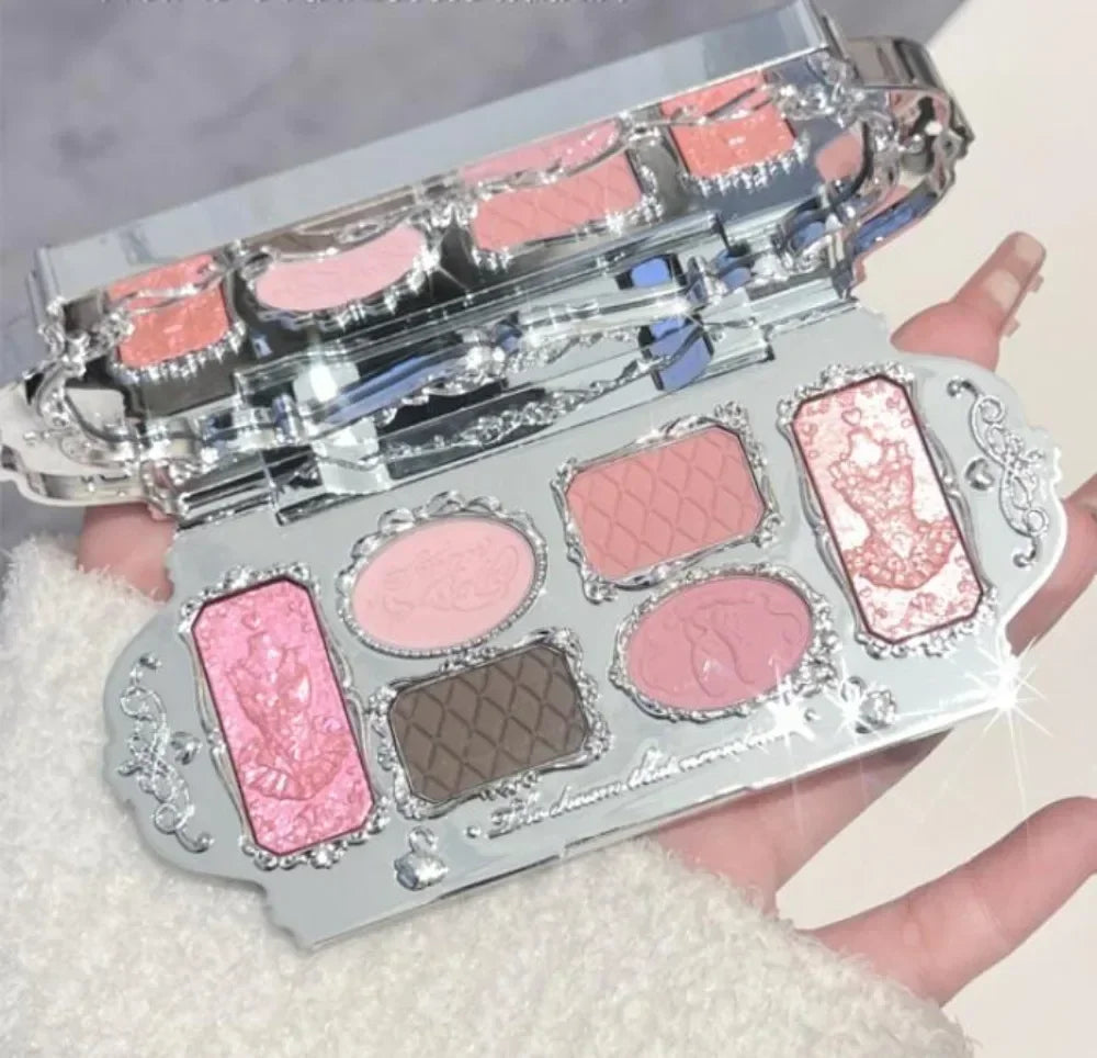 Makeup Set Flower Knows Strawberry Cupid Collection 6 Color Eyeshadow Palette Embossed Blusher Shine Lipstick Kit Maquiagem