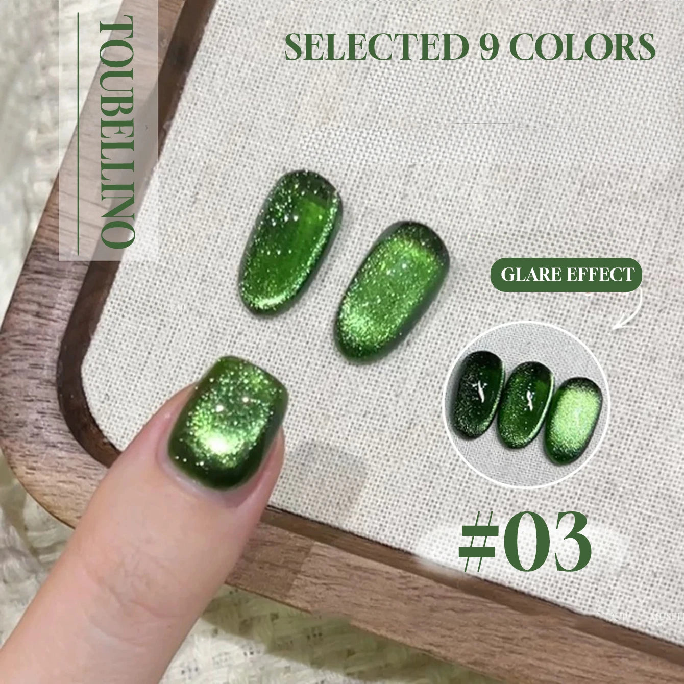MIANEL 12ML 1-21pcs Emperor Green Cat Eye Gel Nail Polish Whitenning Nails Green Nails Suitable For Nail Salons Nail Supplies