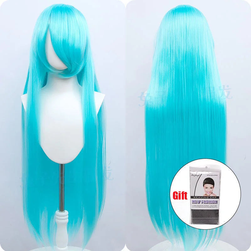 Snoya 100cm synthetic long straight cosplay wig with bangs Heat Resistant hair Anime pink blonde red purple women wig