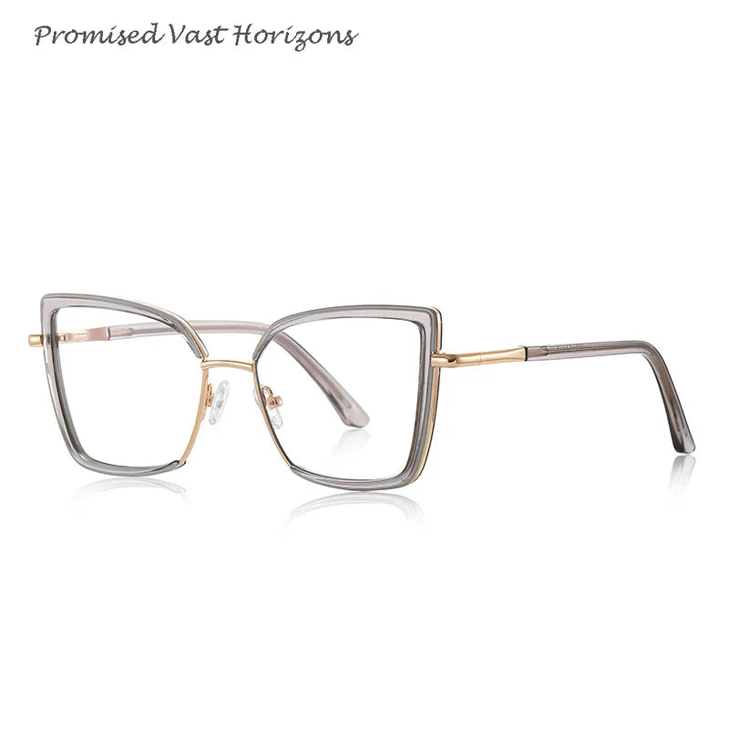 Female Exaggerated Design Anti Blue Light Glasses TR Personalized for Women with Big Face Fashion Show Plano Lens Glasses