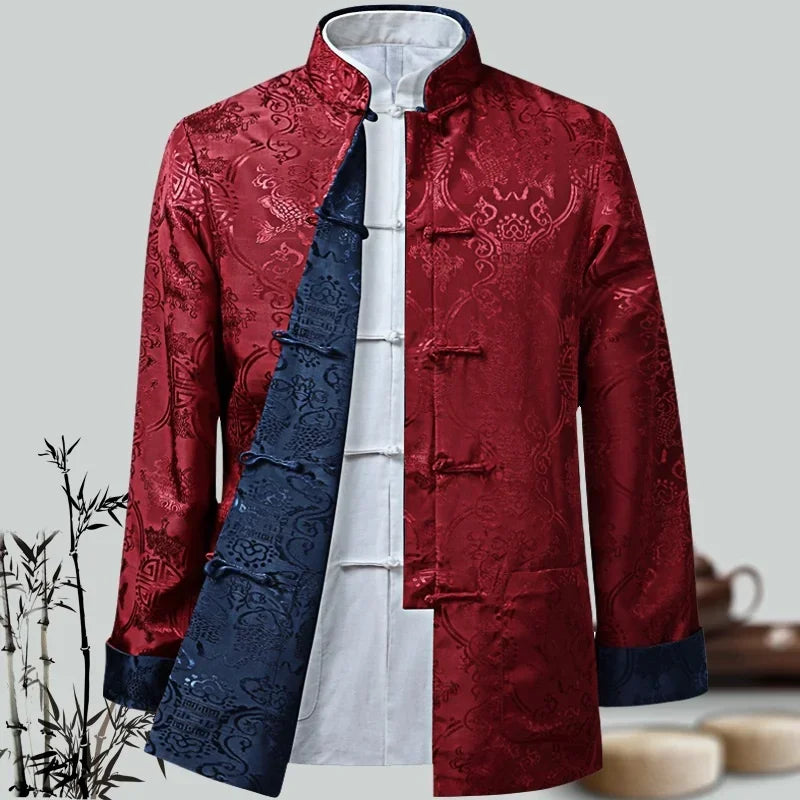 Chinese Style Men's Shirts Kung Fu Coats China New Year Tang Suit Traditional Clothing For Men Jackets Hanfu Men Clothing
