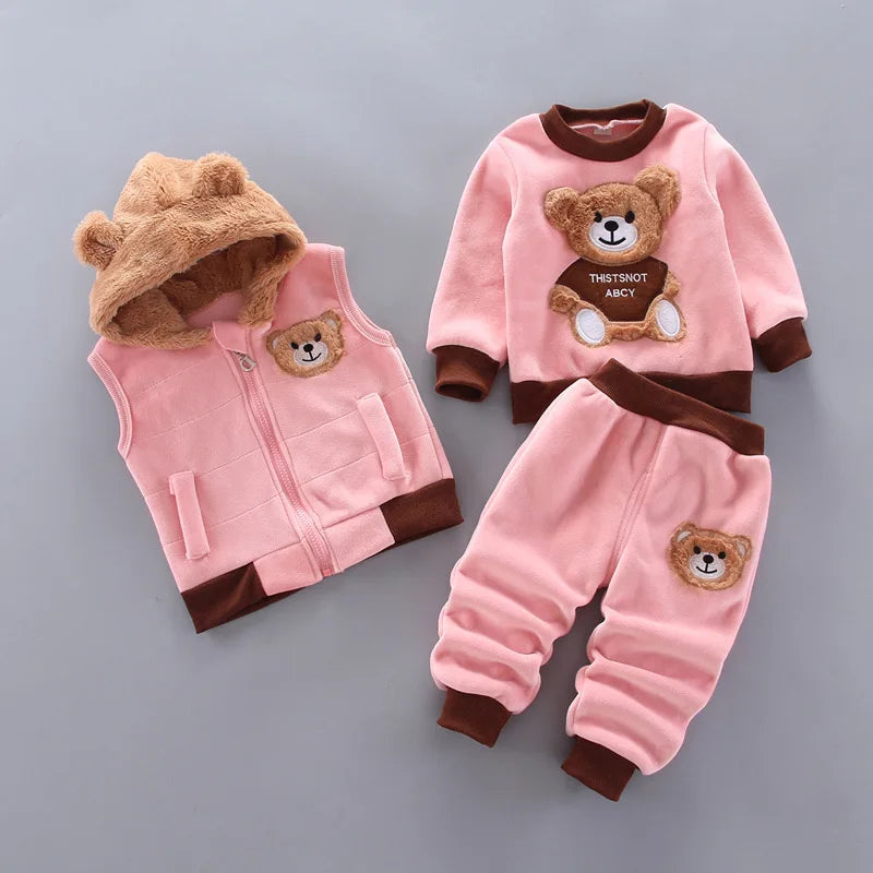 Winter Baby Boy Clothes Set 2pcs Fleece Kids Clothes For 0-5Yrs Children Kids Outfits Toddler Baby Girl Boy Clothes Sets