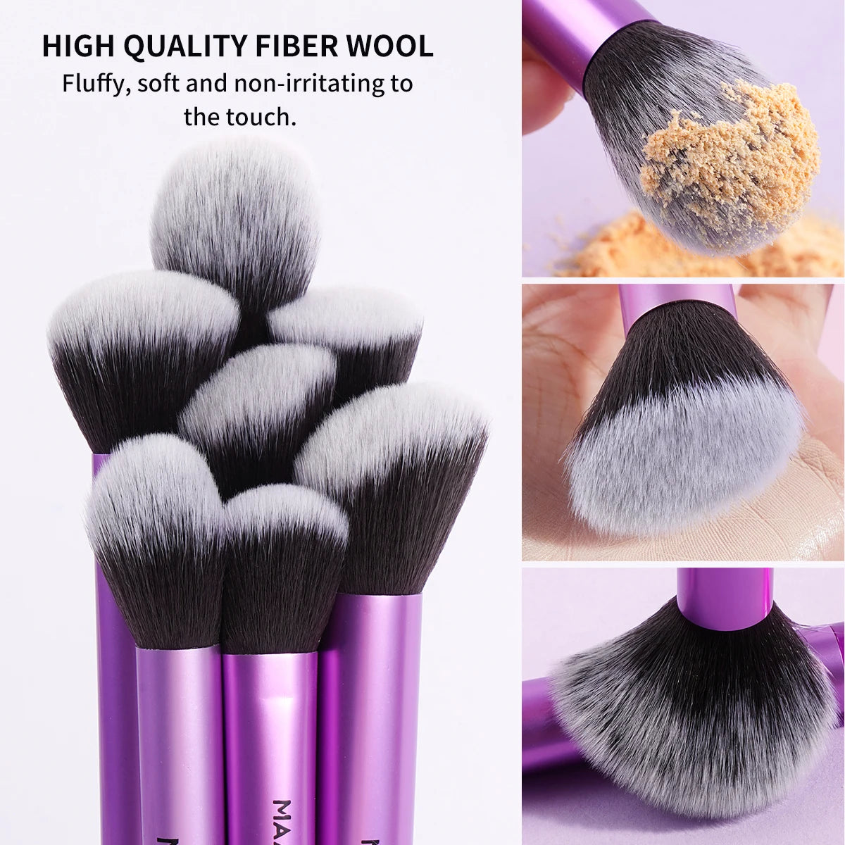 MAANGE 20PCS Professional Makeup Brush Set Premium Synthetic Foundation Face Powder Blush Concealers Soft Dense Makeup Tools
