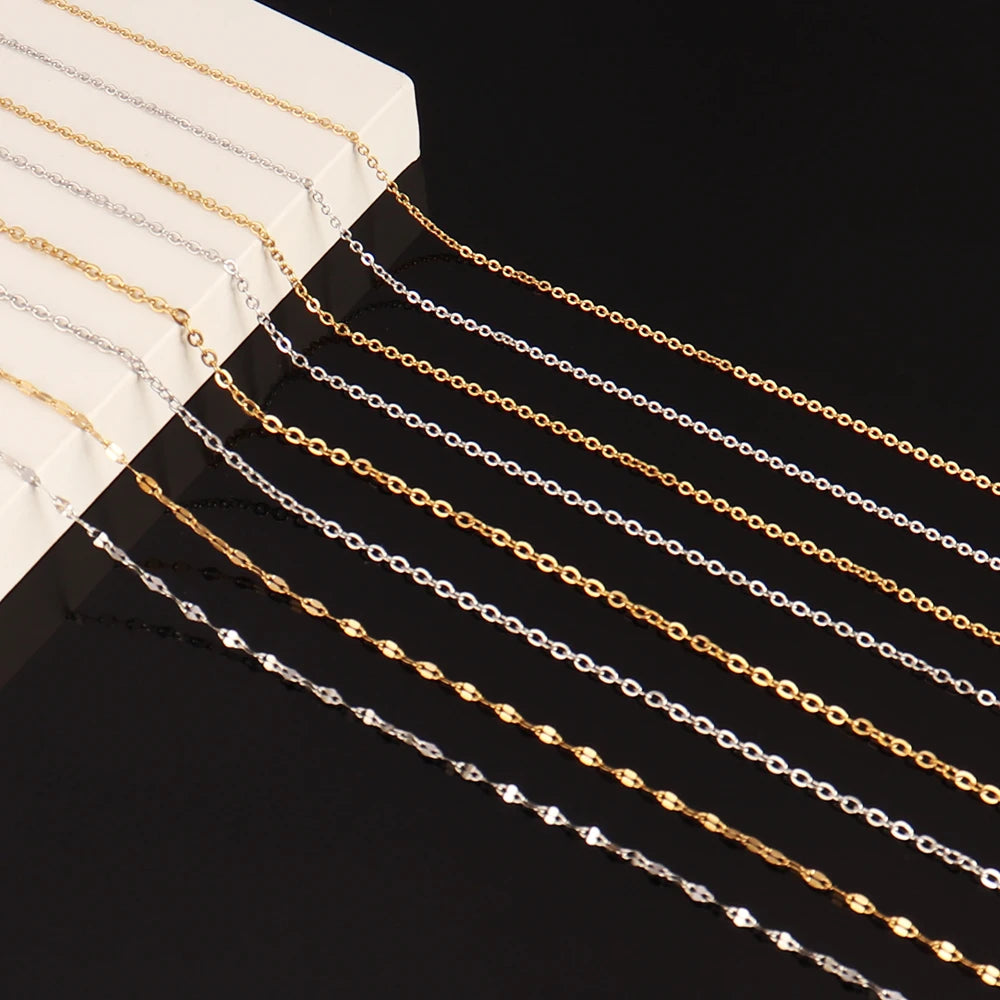 10pcs/lot Bulk Wholesale Stainless Steel Necklace Chain Necklace Choker Chains for DIY Jewelry Making Handmade Accessories