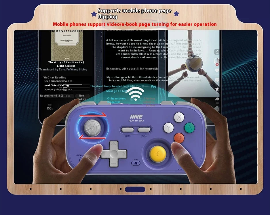 IINE Pocket Mini Controller Palm-Sized Gamepads 1000hz Hall Joystick Short Video Remote Control Suitable for NS2 Android iPhone