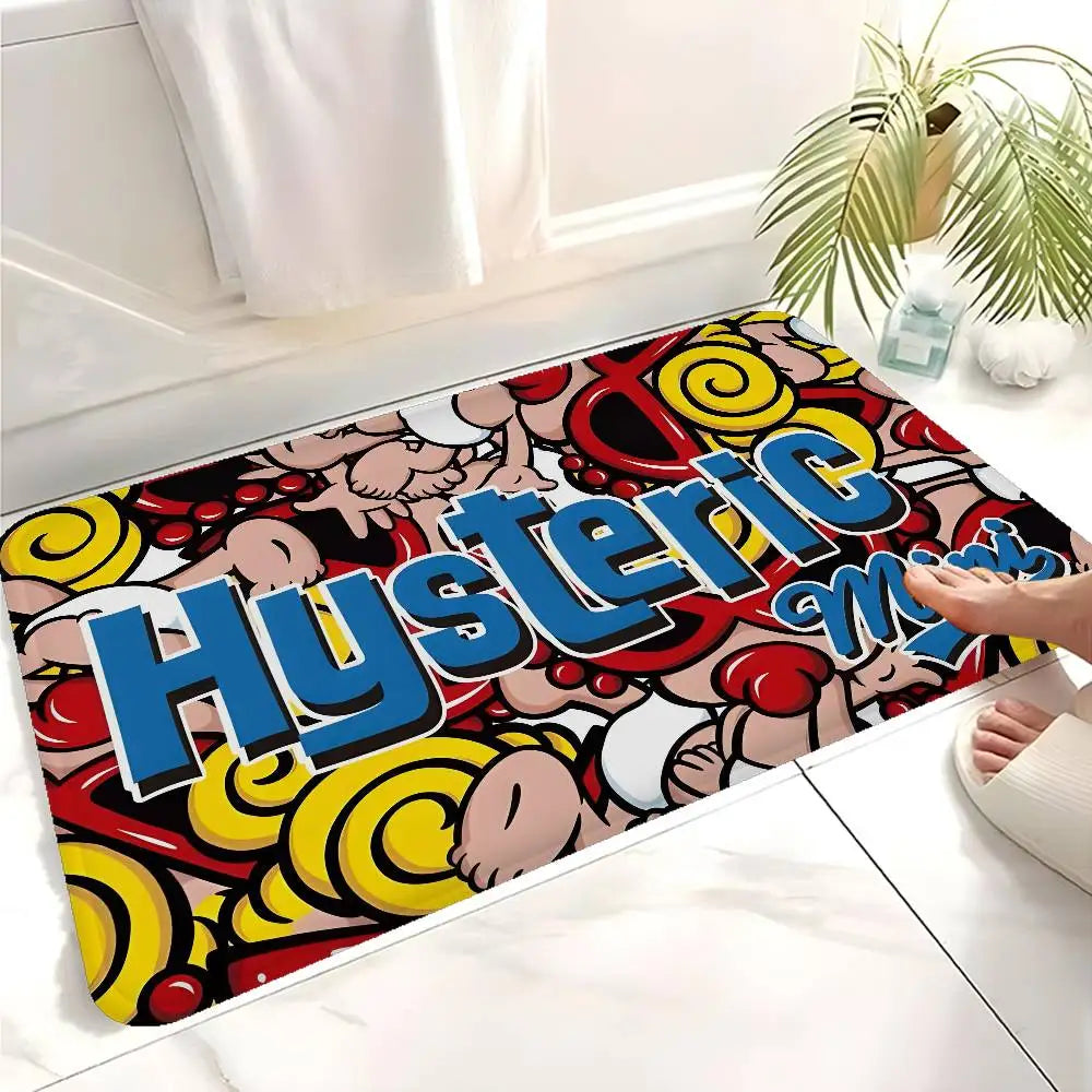 Japan Fashion H-Hysteric M-MiniS Floor Mat Non-Slip Laundry Room Mat Laundry Decor Balcony Child Living Room Bedside Mats