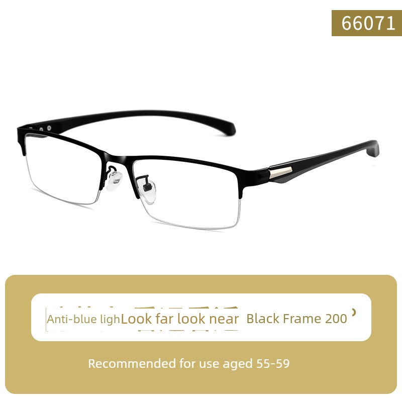 Reading Glasses Men's Automatic Adjustment Degree Intelligent Zoom Dual-Use HD Middle-Aged and Elderly Anti-blue Light Presbyopic Glasses