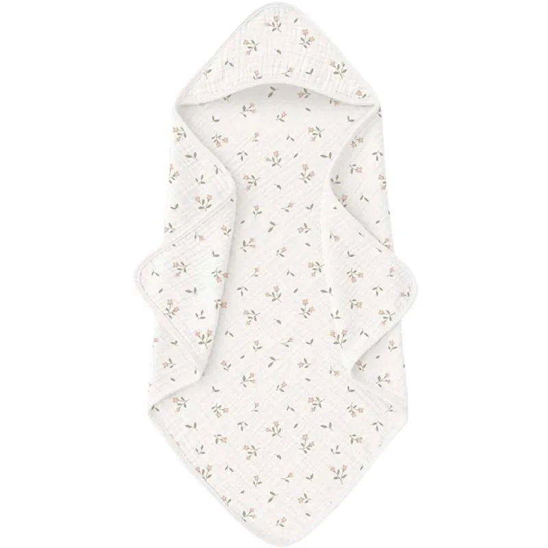 Muslin Baby Bath Towels Hooded Newborn Swaddle Wrap Soft Cotton Baby Blankets Infant Bathrobe Baby Shower Gift 76*76cm