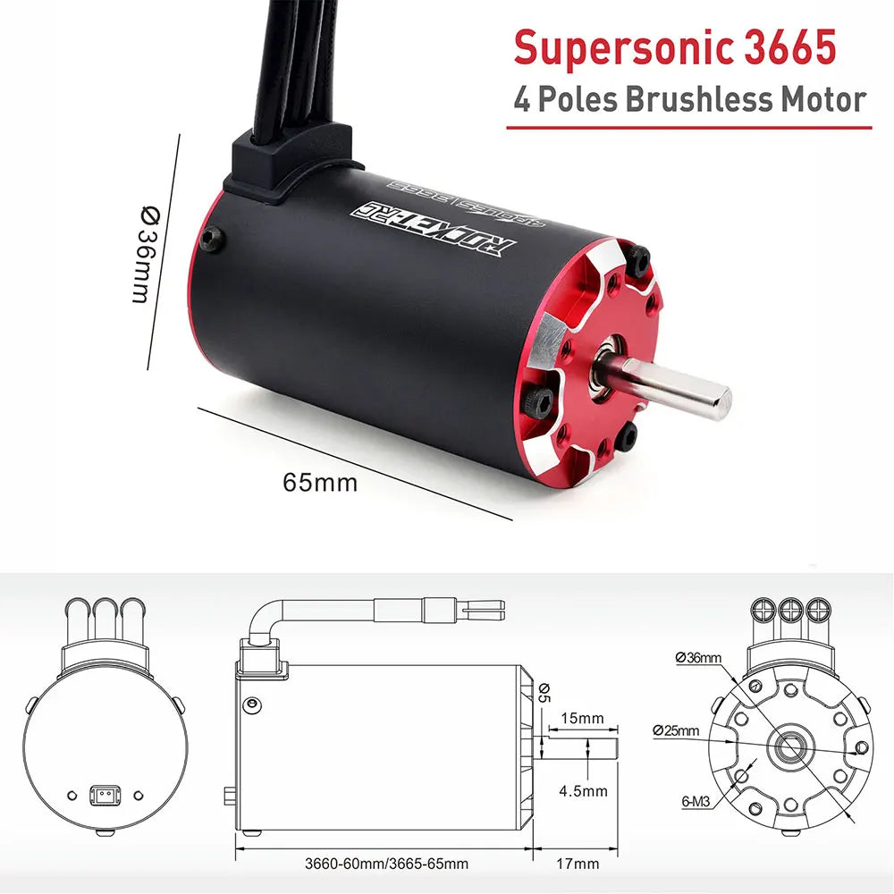 Rocket RC V2 supersonic 3650 3660 3665 3670 3674 Built -in Temperature Sensor Brushless Motor for 1/8 1/10 RC Car Off-Road Boat