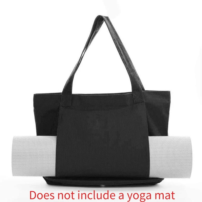 1pc Yoga Bag Yoga Mat Storage Tote Large Capacity Portable Canvas Storage Bag for Fitness Pilates Outdoor Exercise