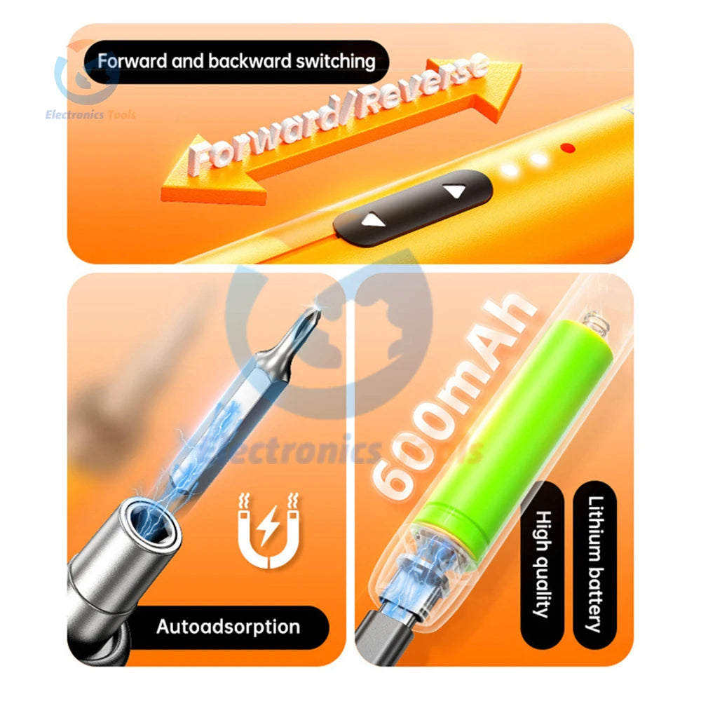 DC3.7-4.2V 38 Batch Heads Electric Screwdriver Rechargeable Speed 110R Cordless Screwdriver High Torque Household Repair Tool