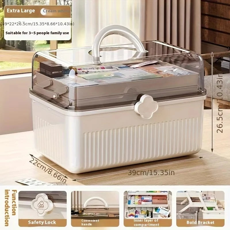 Smart Flip-Top Medicine Box - Visual Window Multi-Layer Pill Organizer with Handle
