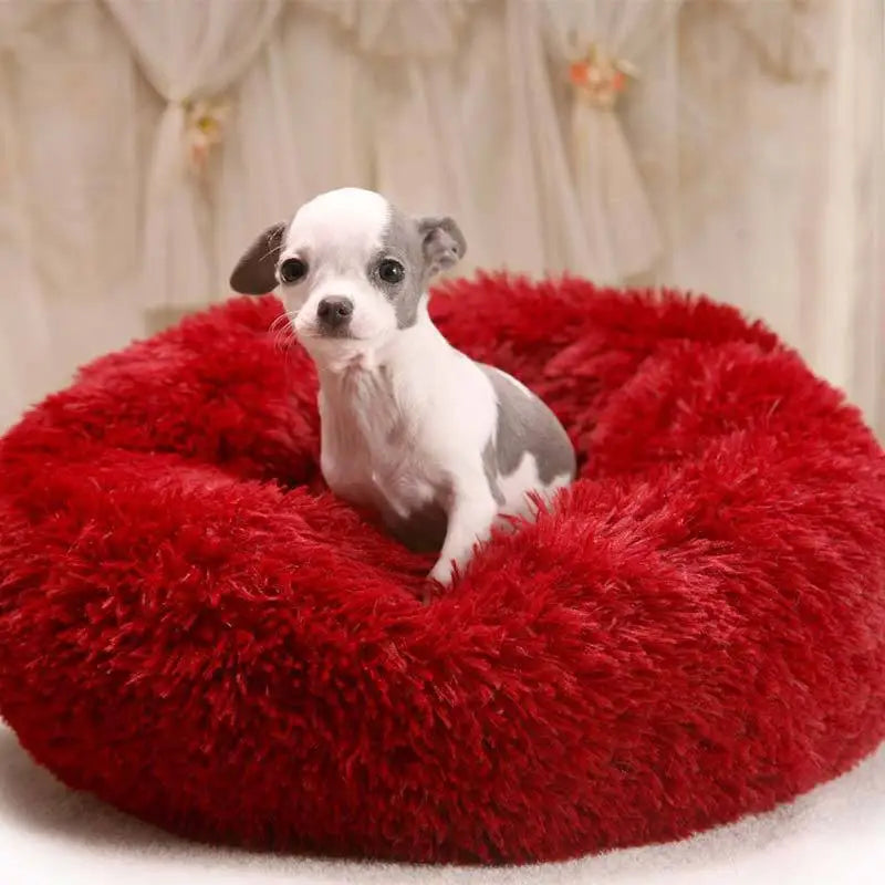 Home Plush Pet Nest Winter Cat Nest Dog Nest Warm Detachable and Washable Round Cat Nest Pet Bed Seasonal Universal Decoration