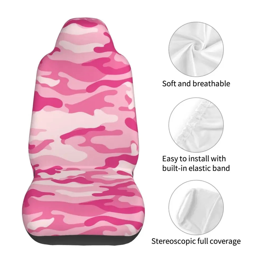 Urban Style Camouflage Universal Car Seat Cover Off-Road For SUV Multicam Front Rear Flocking Cloth Cushion Fabric Hunting