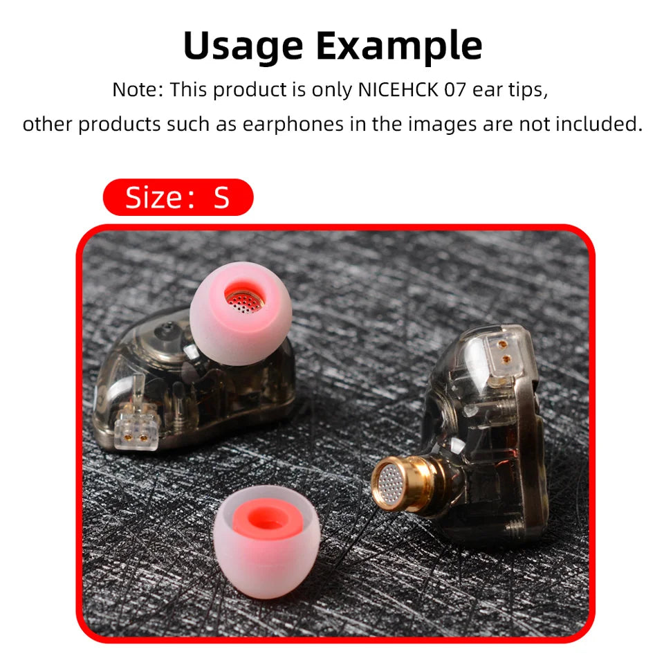 NICEHCK 07 Noise Isolating Silicone Ear Tips Soft Safe Eartips Improve Vocal For DB2 4U ASX ZSN ZS10 Pro ZSX In Ear Earphone