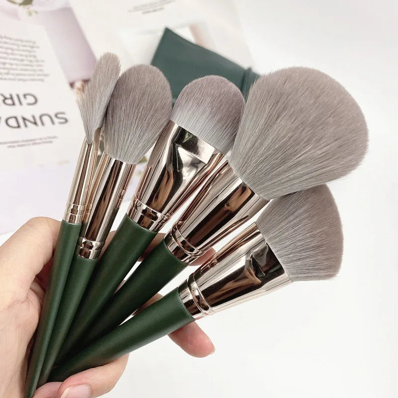 KLINA 14Pcs Makeup Brushes Soft Makeup Tools Cosmetic Powder Eye Shadow Foundation Blush Blending Detail Eyebrow Lip Beauty