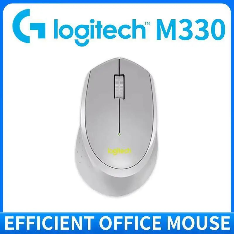 Logitech M330 Silent Plus Wireless Mouse 2.4G USB Receiver Ergonomic Shape Gentle Soft for Desktop Office Laptop Desk
