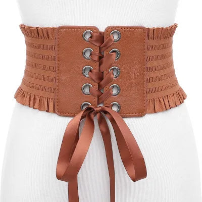 Women Wide Corset Belt Waistband Female Elastic High Waist Bandages Girdle Belts for Coat Dress Shirt Feminin Ceinture Corsets